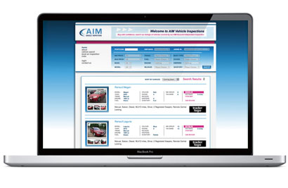 AIM Assured car listing website.